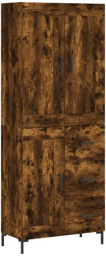 Komoda, dūminio ąžuolo spalvos, 69,5x34x180cm, apdirbta mediena