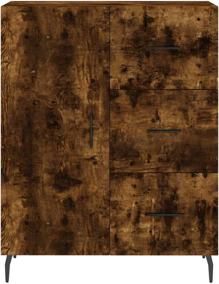 Komoda, dūminio ąžuolo spalvos, 69,5x34x180cm, apdirbta mediena