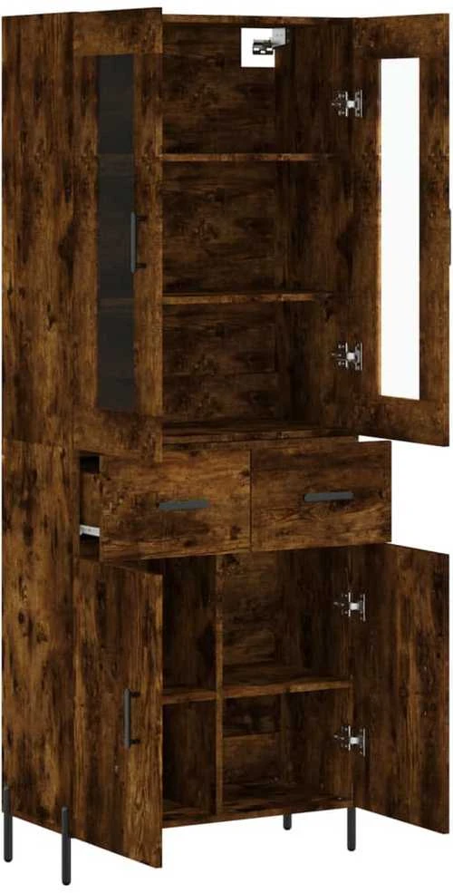 Komoda, dūminio ąžuolo spalvos, 69,5x34x180cm, apdirbta mediena