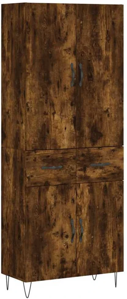 Komoda, dūminio ąžuolo spalvos, 69,5x34x180cm, apdirbta mediena