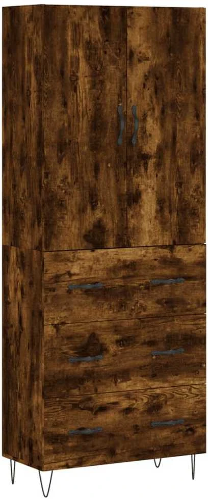 Komoda, dūminio ąžuolo spalvos, 69,5x34x180cm, apdirbta mediena
