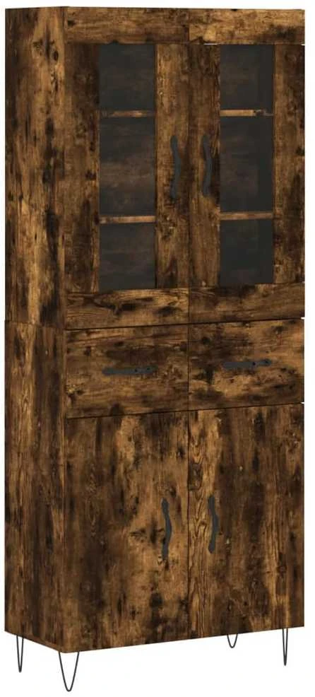 Komoda, dūminio ąžuolo spalvos, 69,5x34x180cm, apdirbta mediena