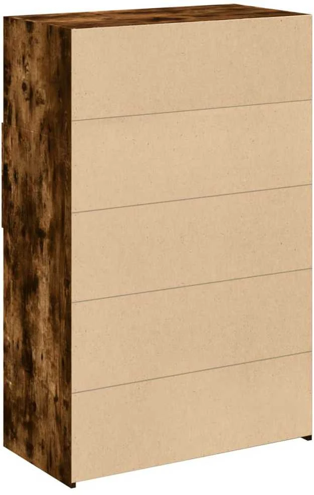 Komoda, dūminio ąžuolo spalvos, 80x42,5x124cm, apdirbta mediena
