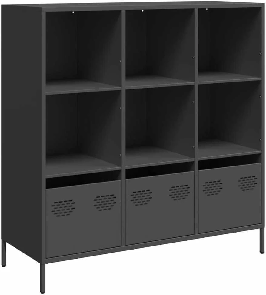 Komoda, juodos spalvos, 101,5x39x103,5cm, plienas