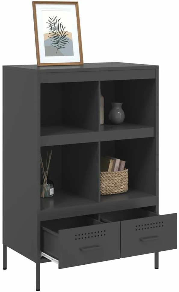 Komoda, juodos spalvos, 68x39x101,5cm, plienas