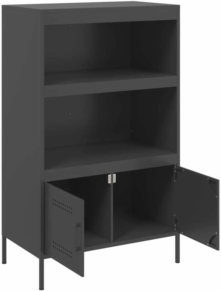 Komoda, juodos spalvos, 68x39x113cm, plienas