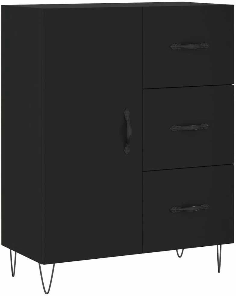 Komoda, juodos spalvos, 69,5x34x180cm, apdirbta mediena