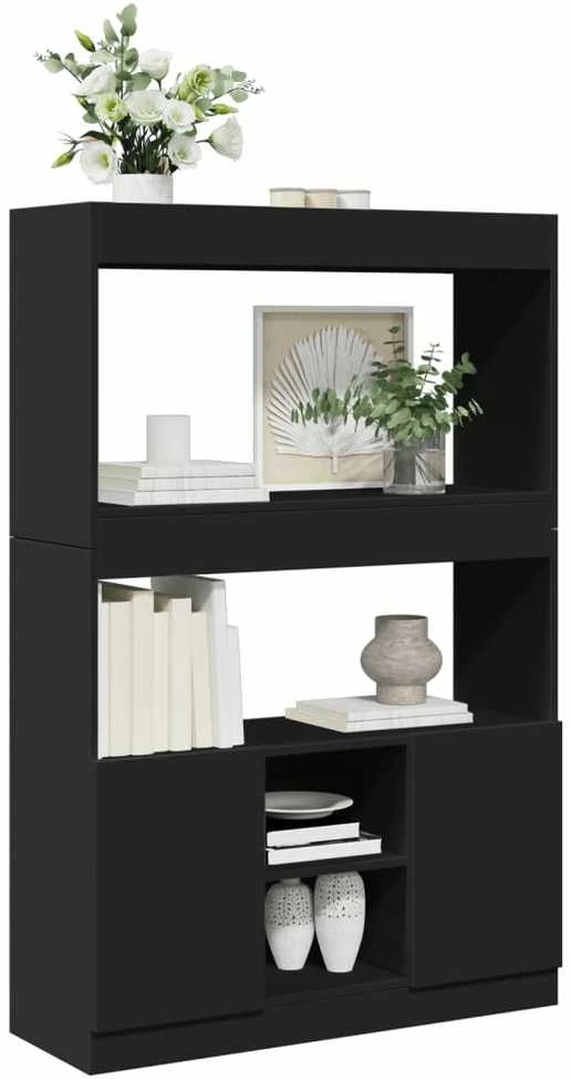 Komoda, juodos spalvos, 92x33x140cm, apdirbta mediena