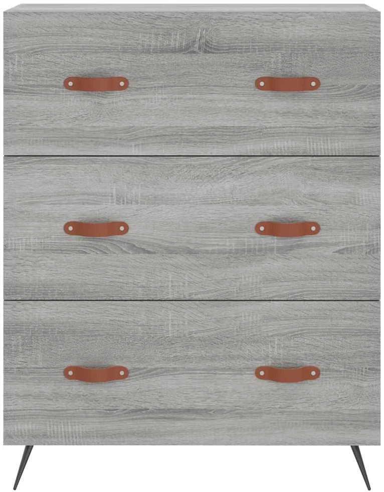 Komoda, pilkos ąžuolo spalvos, 69,5x34x180cm, apdirbta mediena