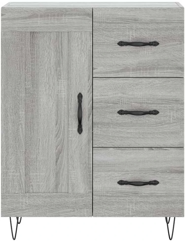 Komoda, pilkos ąžuolo spalvos, 69,5x34x180cm, apdirbta mediena
