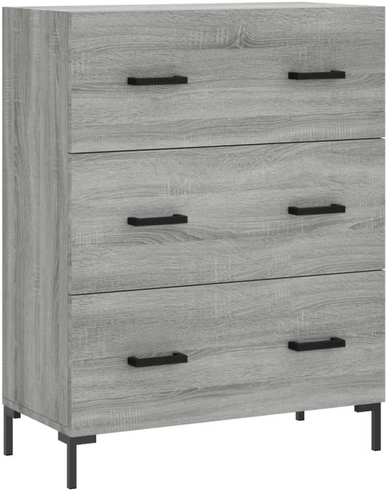 Komoda, pilkos ąžuolo spalvos, 69,5x34x180cm, apdirbta mediena