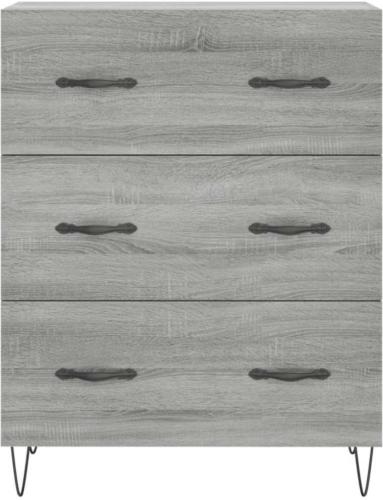 Komoda, pilkos ąžuolo spalvos, 69,5x34x180cm, apdirbta mediena