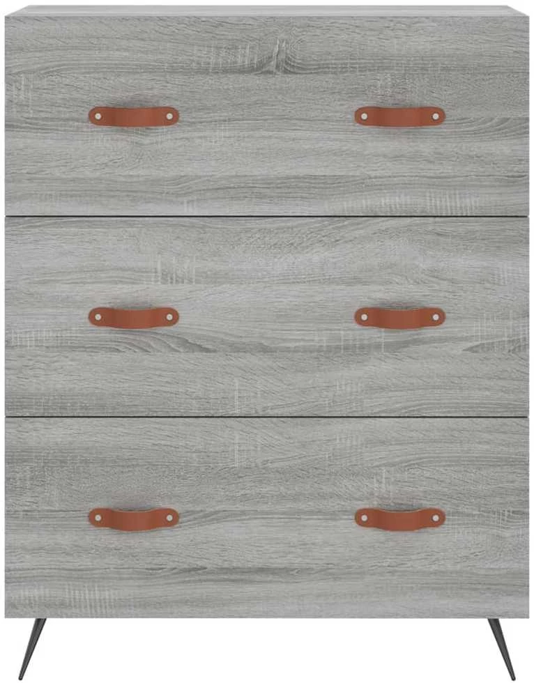 Komoda, pilkos ąžuolo spalvos, 69,5x34x180cm, apdirbta mediena