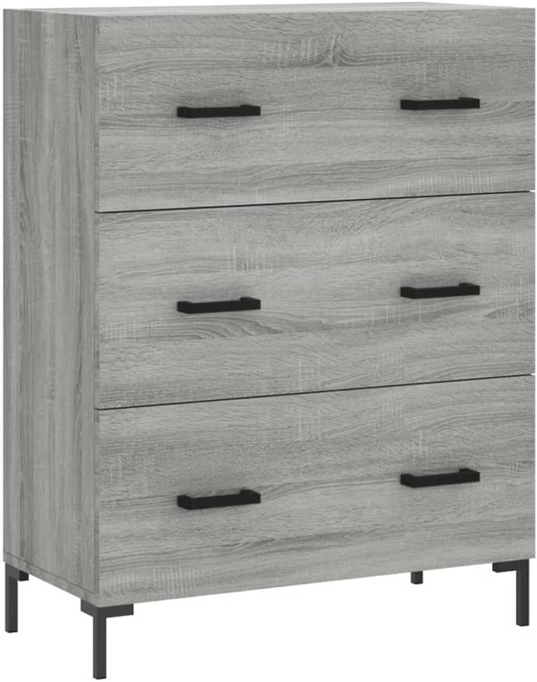 Komoda, pilkos ąžuolo spalvos, 69,5x34x180cm, apdirbta mediena