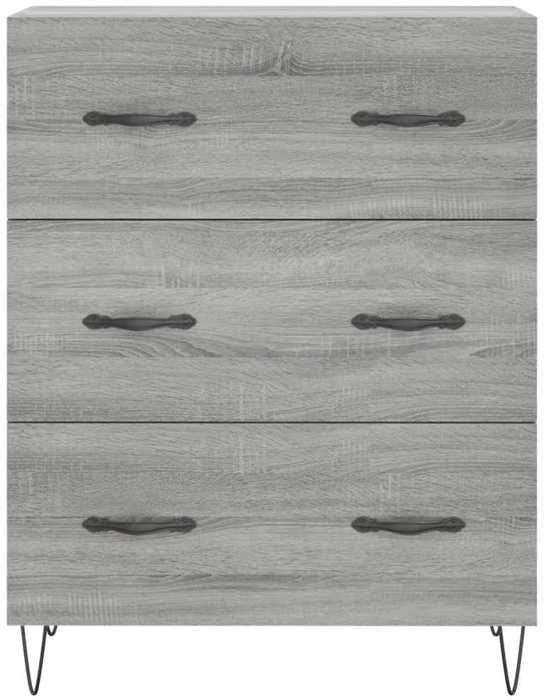 Komoda, pilkos ąžuolo spalvos, 69,5x34x180cm, apdirbta mediena