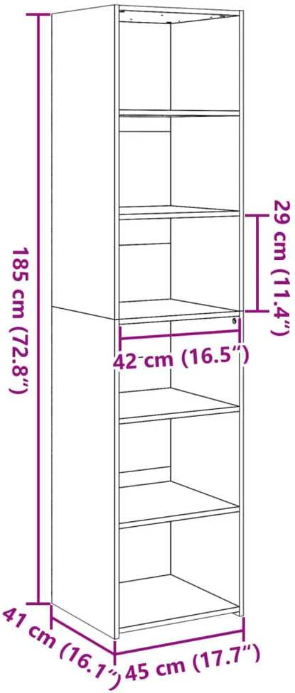 Komoda, sonoma ąžuolo spalvos, 45x41x185cm, apdirbta mediena