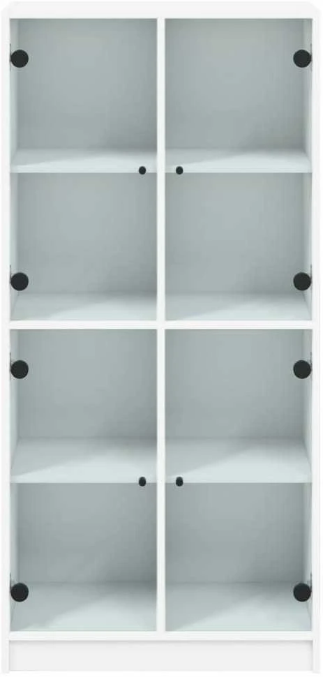 Komoda su durelėmis, balta, 68x37x142cm, apdirbta mediena