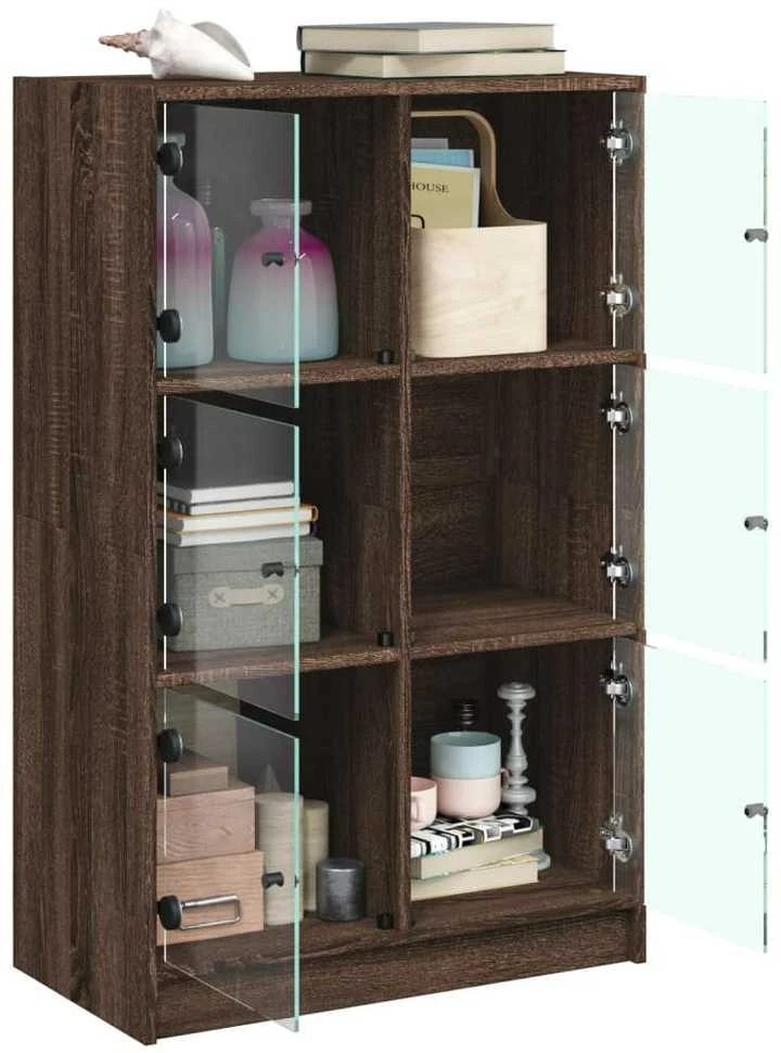 Komoda su durelėmis, ruda ąžuolo, 68x37x109cm, mediena