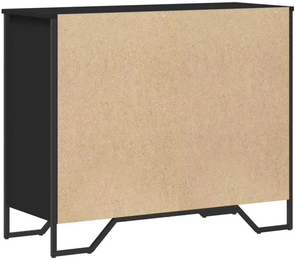 Komoda su stalčiais, juoda, 91x35,5x74,5cm, apdirbta mediena