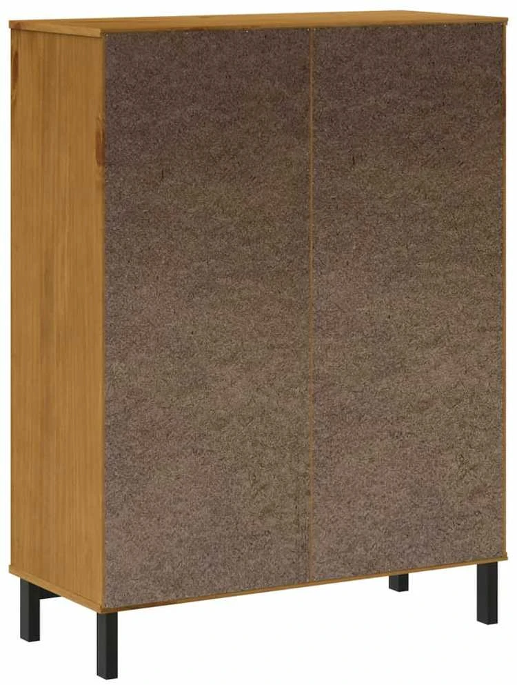 Komoda su stiklinėmis durelėmis FLAM, 92x40x122,5cm, pušis