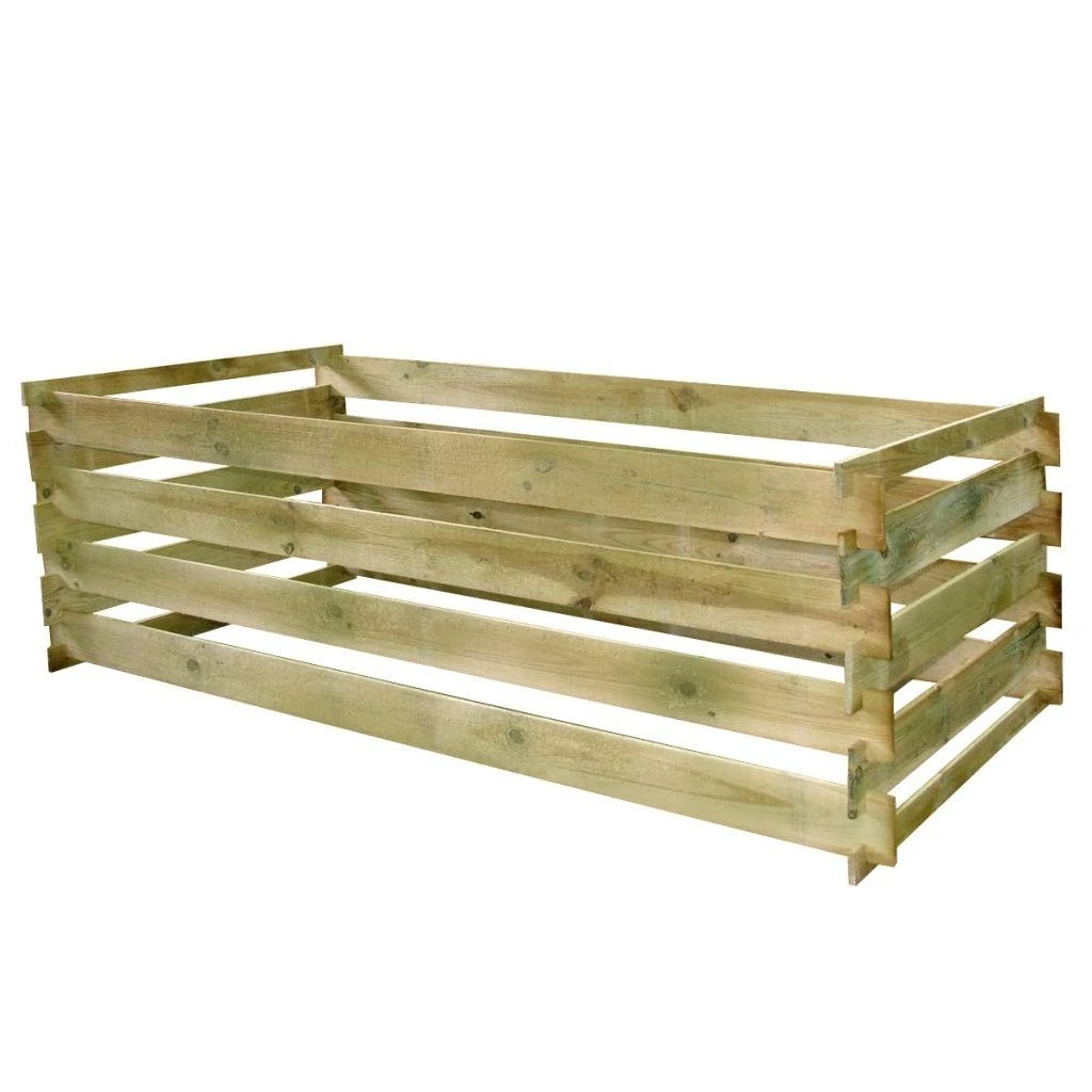 Komposto dėžė iš lentų, impregnuota pušies mediena, 180x90x90cm