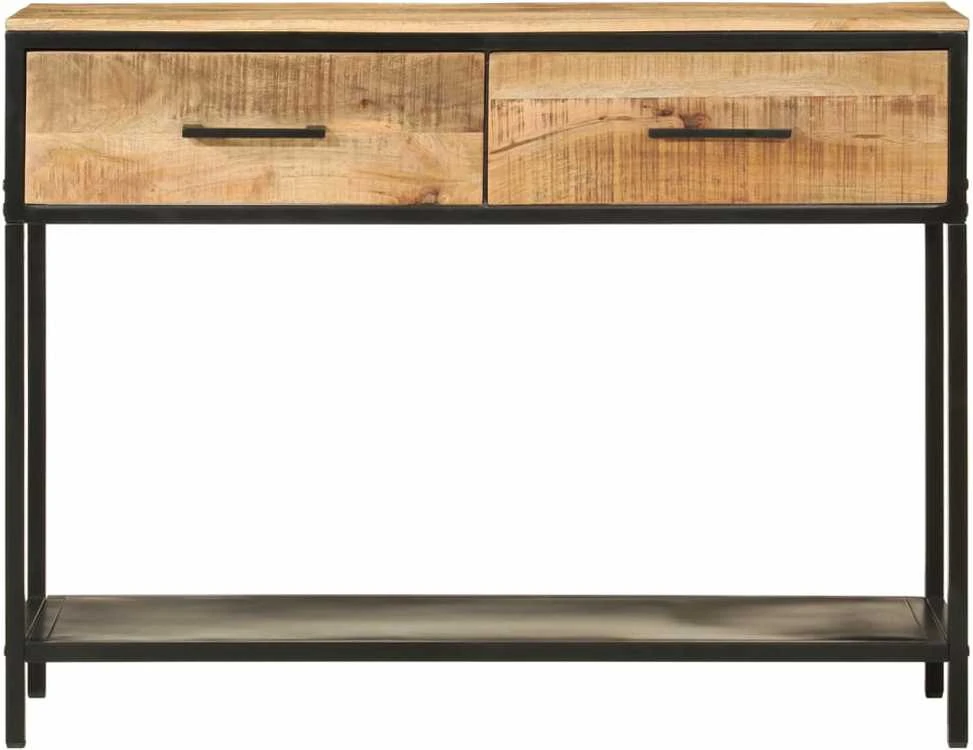 Konsolinis staliukas, 100x35x76cm, mango masyvas ir geležis