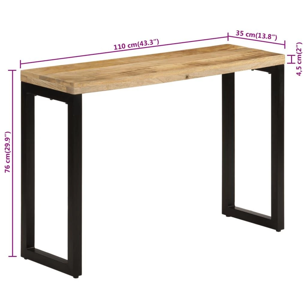 Konsolinis staliukas, 110x35x76cm, mango medienos masyvas