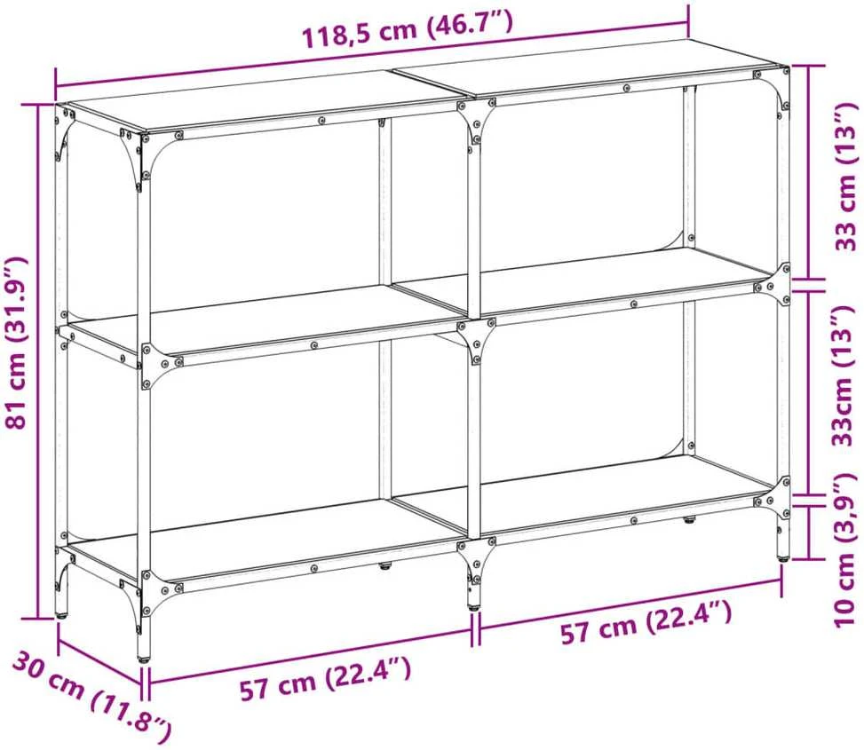 Konsolinis staliukas, 118,5x30x81cm, plienas