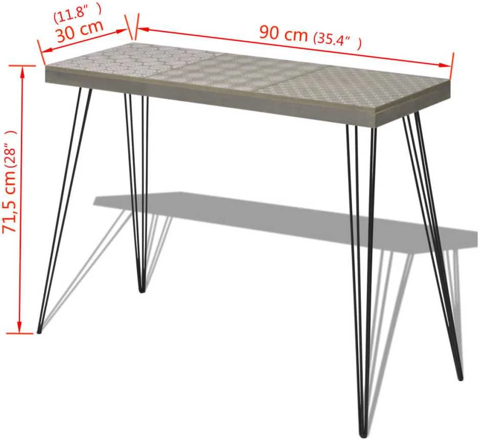 Konsolinis staliukas, 90x30x71,5 cm, pilkas