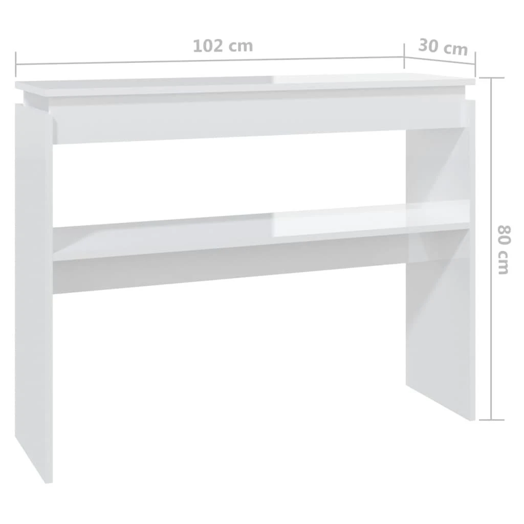 Konsolinis staliukas, baltas, 102x30x80cm, apdirbta mediena