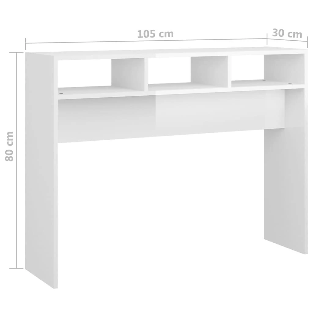 Konsolinis staliukas, baltas, 105x30x80cm, apdirbta mediena