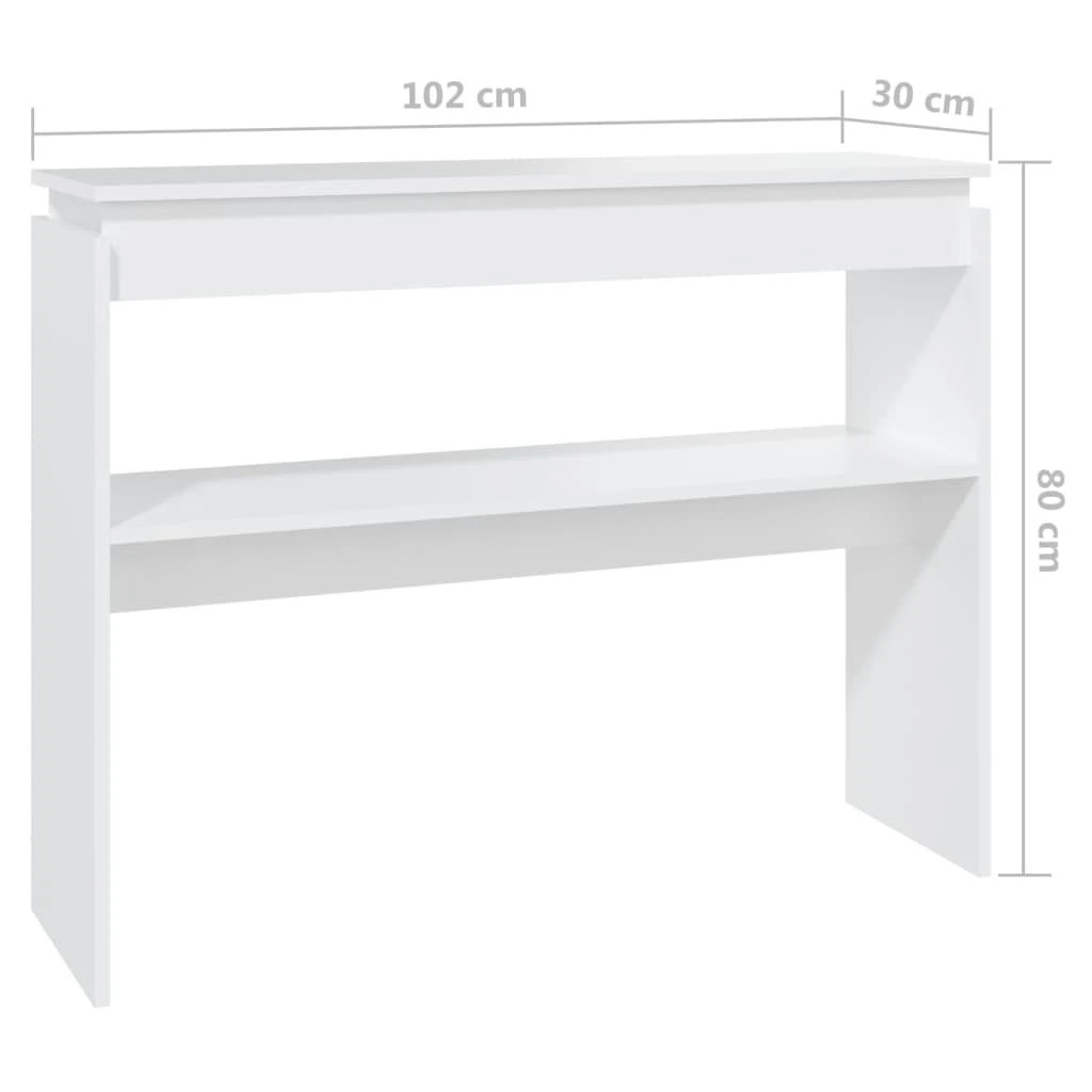 Konsolinis staliukas, baltas, 102x30x80cm, apdirbta mediena