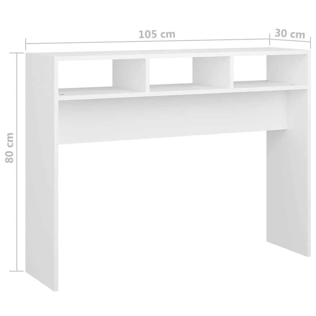 Konsolinis staliukas, baltas, 105x30x80cm, apdirbta mediena
