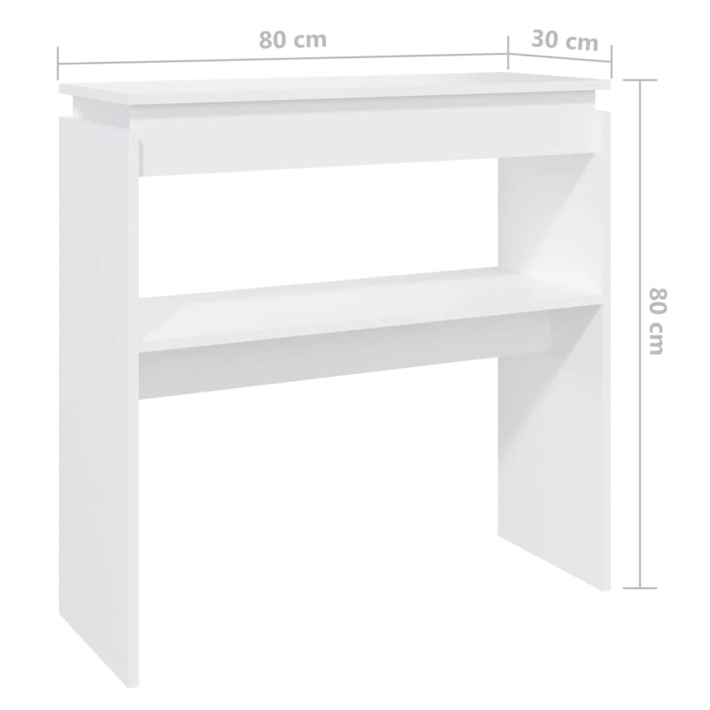 Konsolinis staliukas, baltas, 80x30x80cm, apdirbta mediena