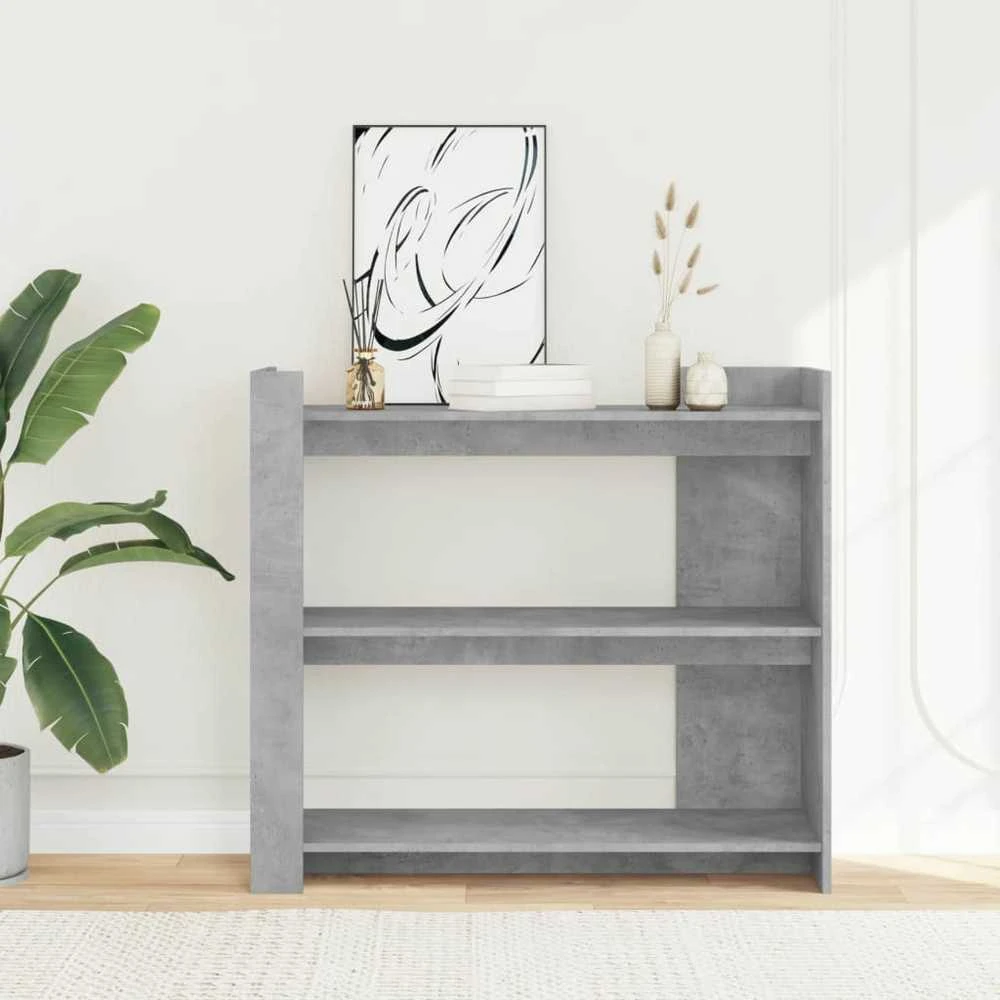 Konsolinis staliukas, betono, 100x35x90cm, apdirbta mediena