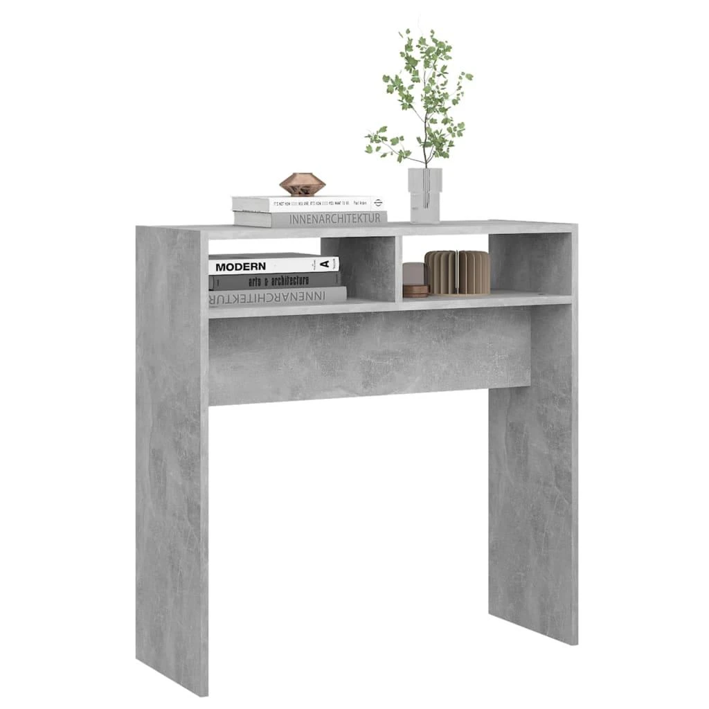 Konsolinis staliukas, betono, 78x30x80cm, apdirbta mediena