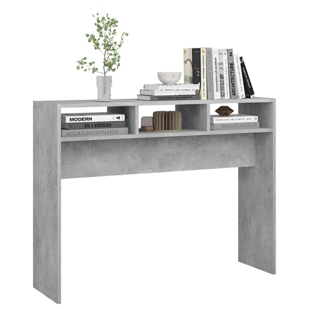 Konsolinis staliukas, betono, 105x30x80cm, apdirbta mediena