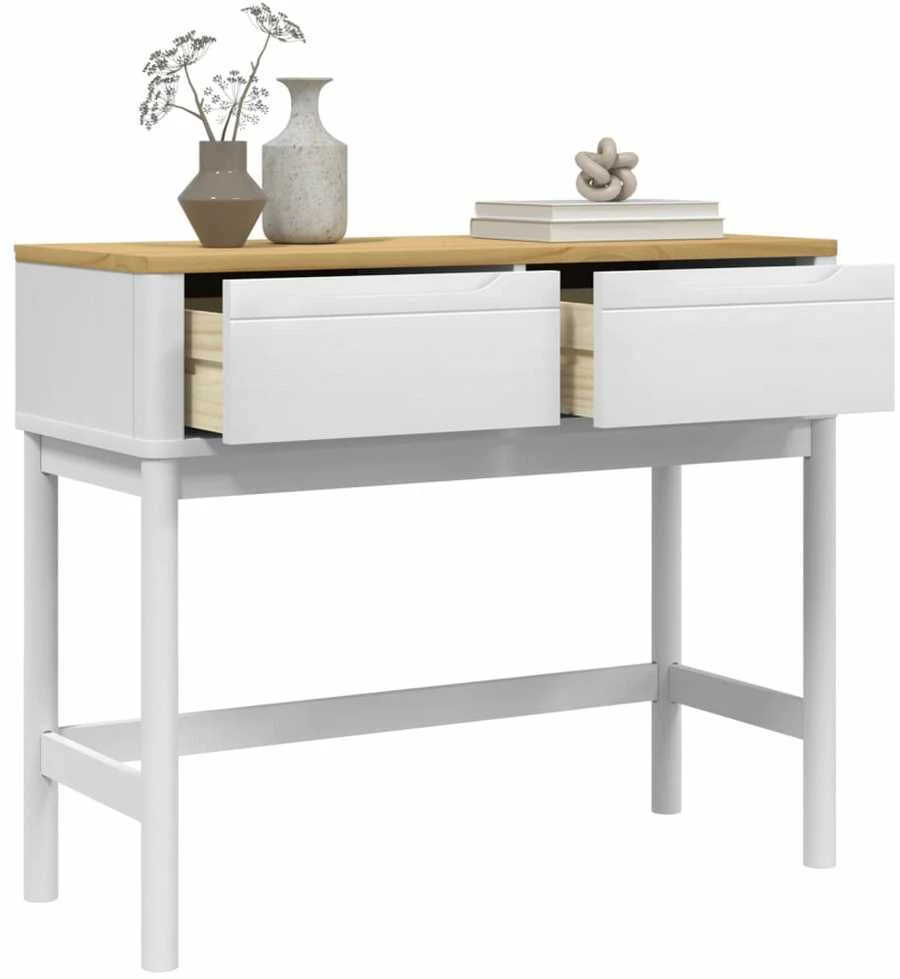 Konsolinis staliukas FLORO, baltas, 89,5x36,5x73cm, pušis