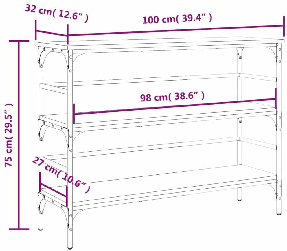 Konsolinis staliukas, juodas, 100x32x75cm, apdirbta mediena