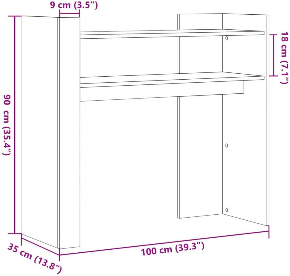 Konsolinis staliukas, juodas, 100x35x90cm, apdirbta mediena