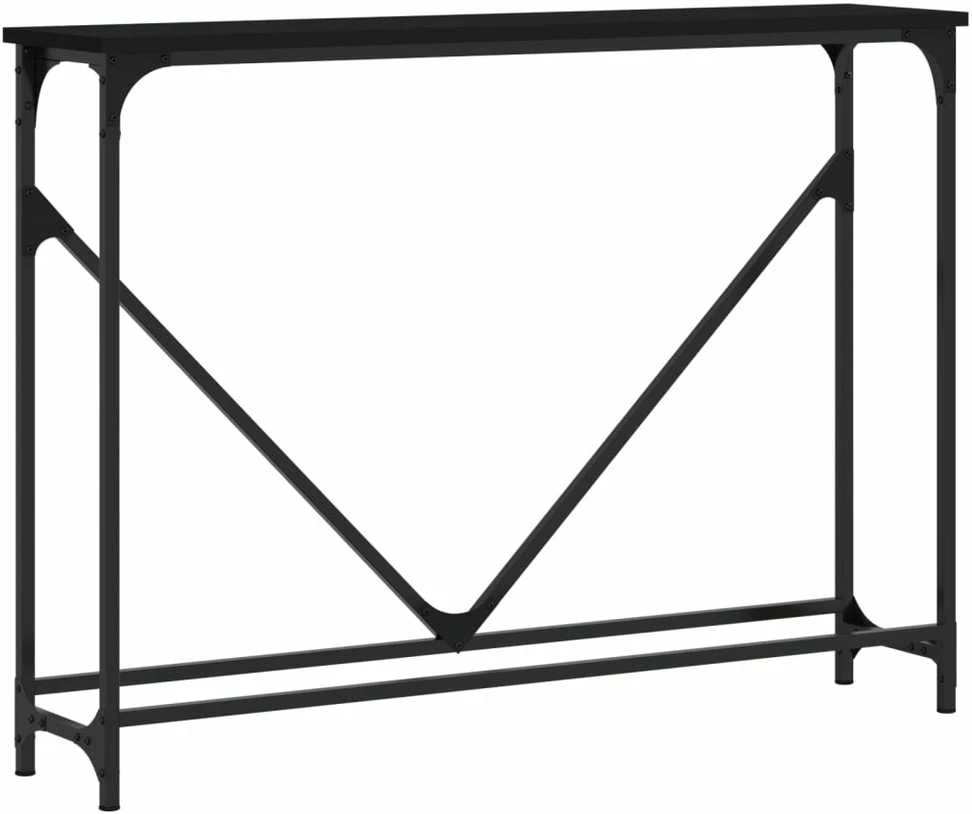 Konsolinis staliukas, juodas, 102x22,5x75cm, apdirbta mediena