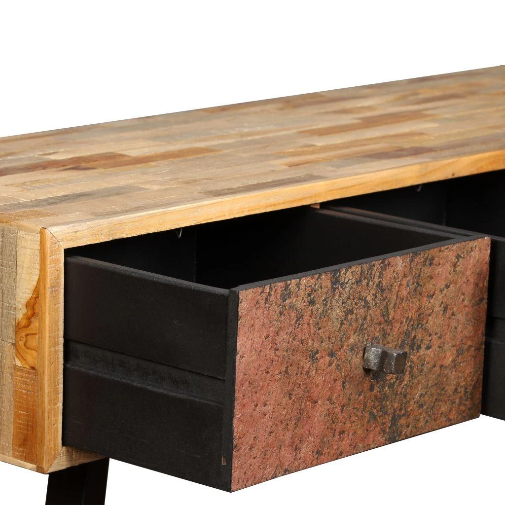 Konsolinis staliukas, kietas perdirbtas tikmedis, 120x30x76cm