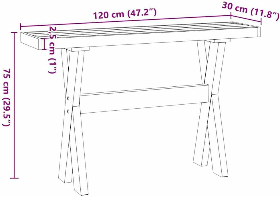 Konsolinis staliukas, NOAIN, 120x30x75cm, medienos masyvas
