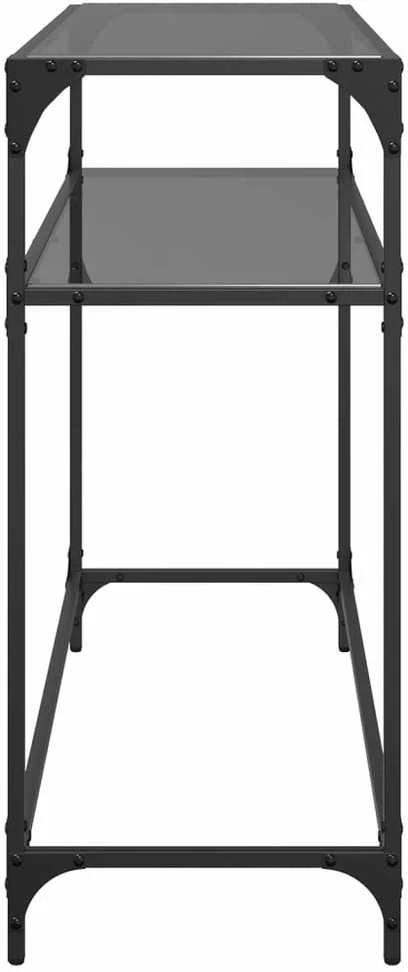 Konsolinis staliukas su juodu stalviršiu, 98x35x81cm, plienas