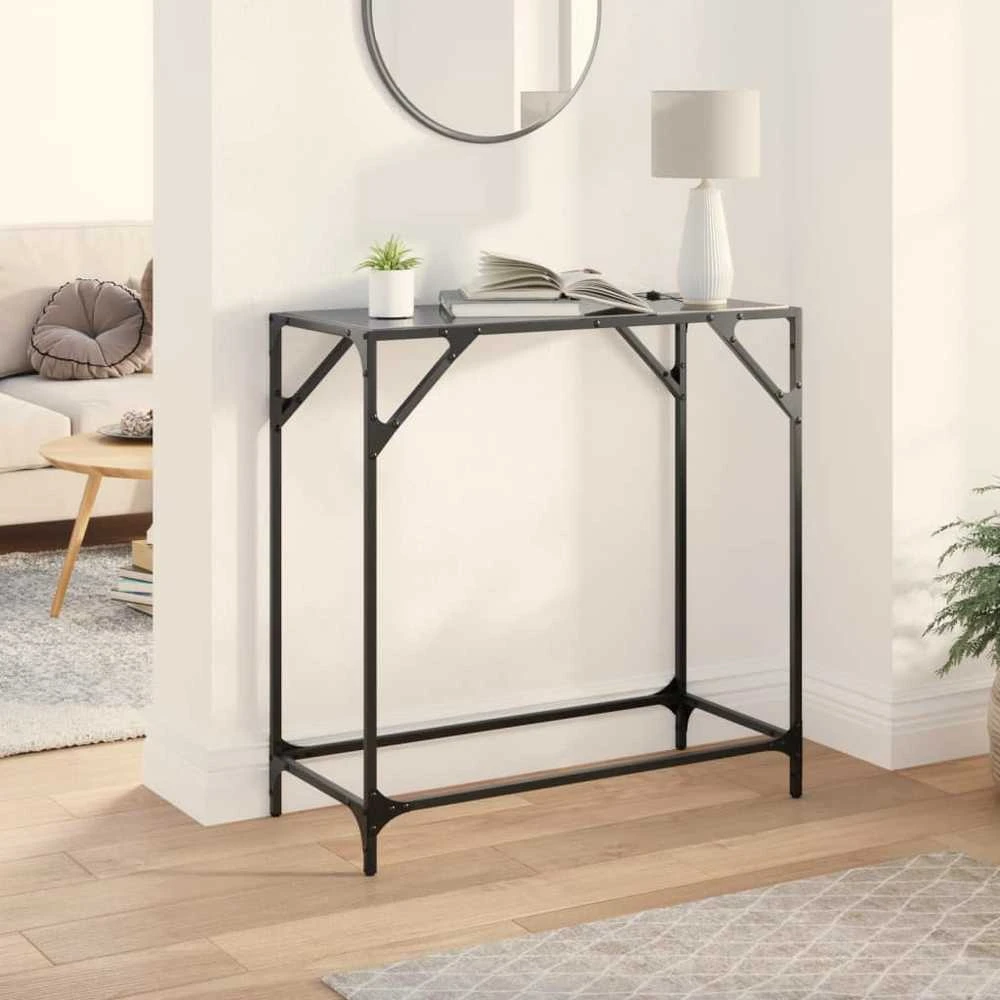 Konsolinis staliukas su juodu stalviršiu, 80x35x81cm, plienas