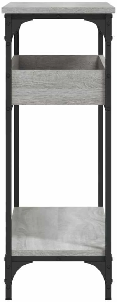 Konsolinis staliukas su lentyna, pilkas, 100x29x75cm, mediena