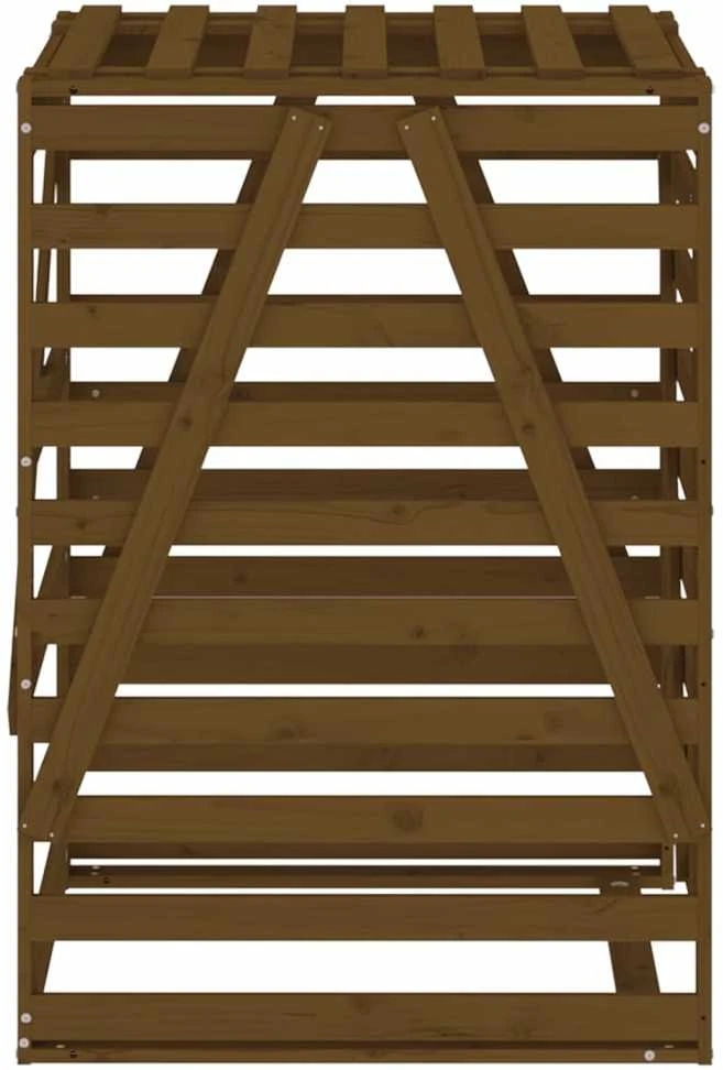 Konteinerio pastogė, medaus ruda, 84x90x128,5cm, pušies masyvas