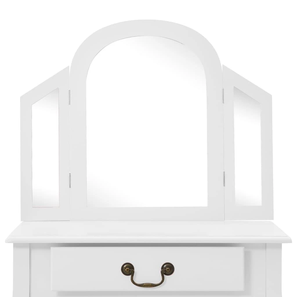 Kosmetinis staliukas, baltas, 65x36x128cm, paulovnija ir MDF