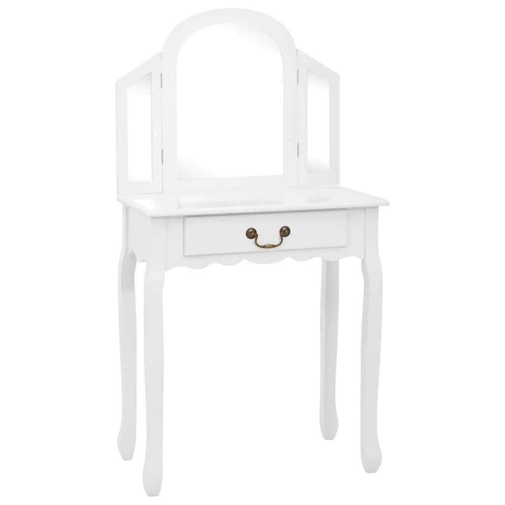 Kosmetinis staliukas, baltas, 65x36x128cm, paulovnija ir MDF