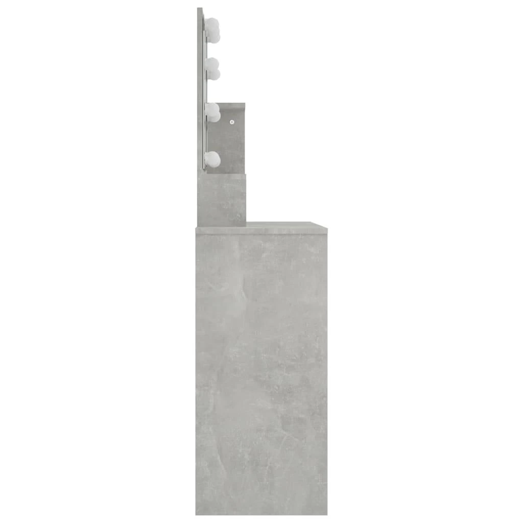 Kosmetinis staliukas su LED apšvietimu, pilkas, 86,5x35x136cm